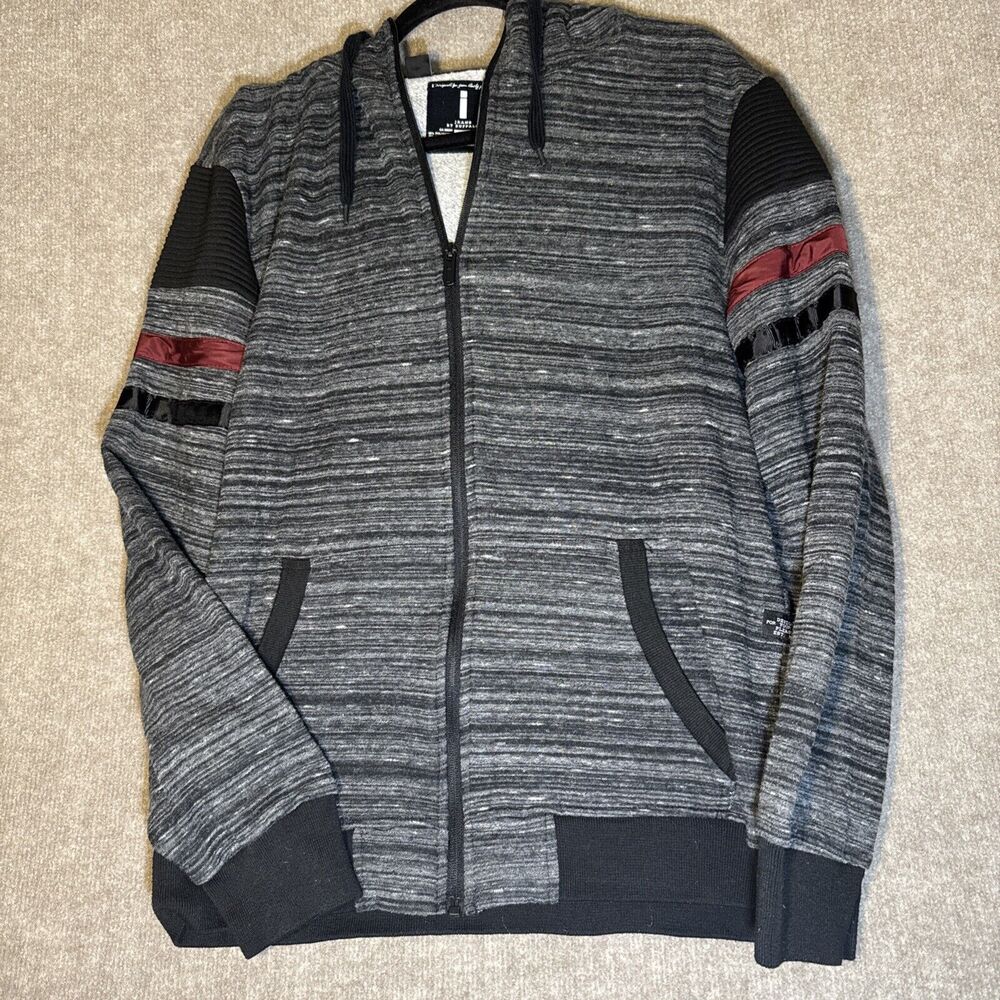 Jeans by Buffalo Jacket‎ Fleece Full Zip Hoodie Men Lg Gray